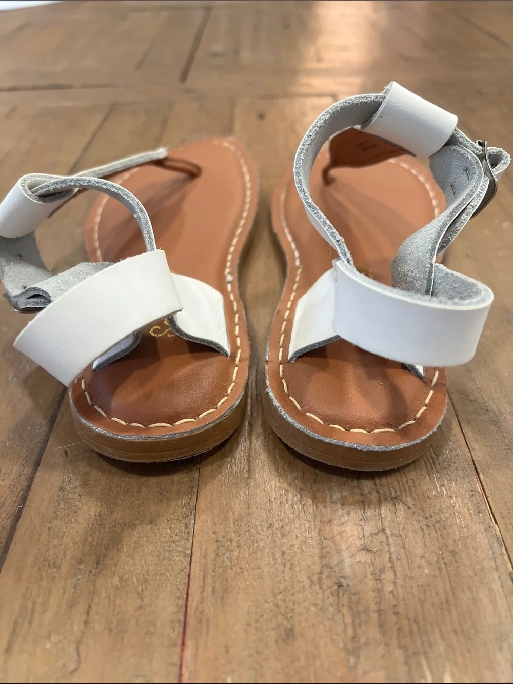 Salt Water Sandals by Hoy white leather